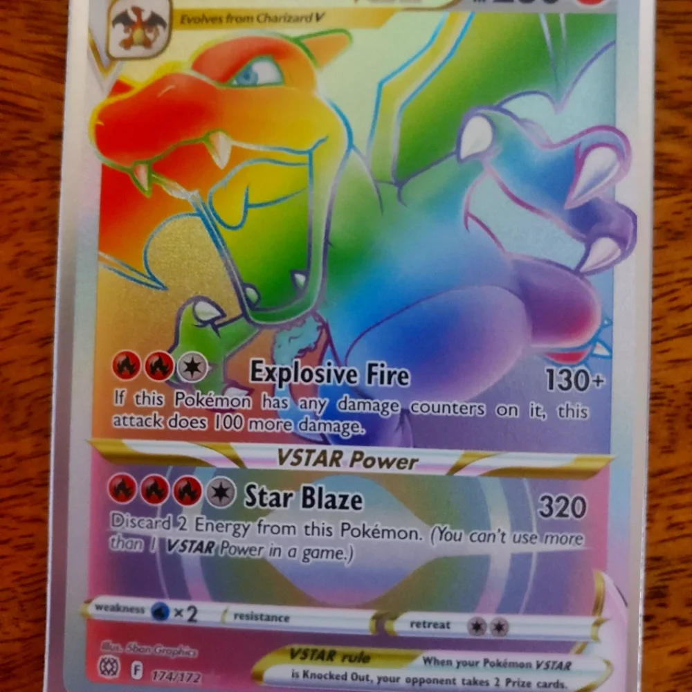 pokemon charizard rainbow card PSA 10 Gem -Charizard VStar 174/172 Brilliant Stars Rainbow Secret Rar –  FUN&KO